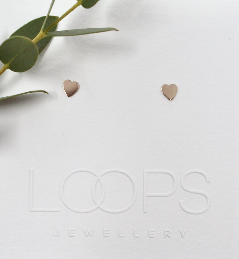 Loops Jewellery Loops Tiny Heart Studs Gold