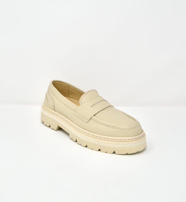 JIM RICKEY PENNY LOAFER CREAM LEATHER