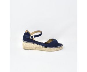 Navy low store wedge