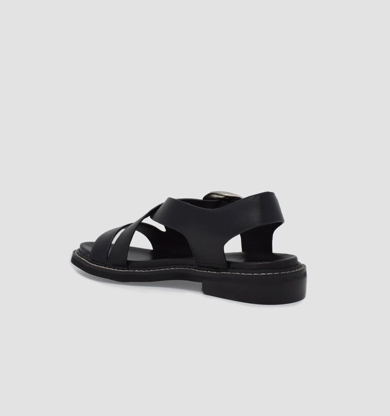 EOS EOS ORNAMENTS SANDAL BLACK LEATHER