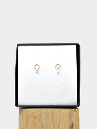 Loops Jewellery Loops Dewdrop Studs Gold Pearl