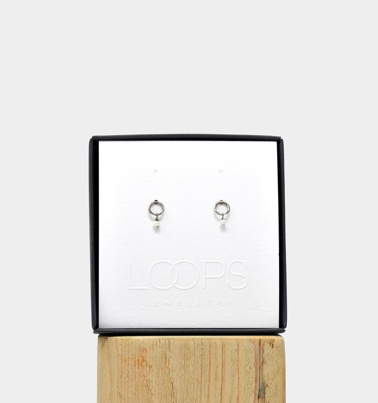 Loops Jewellery Loops Dewdrop Studs Silver Pearl