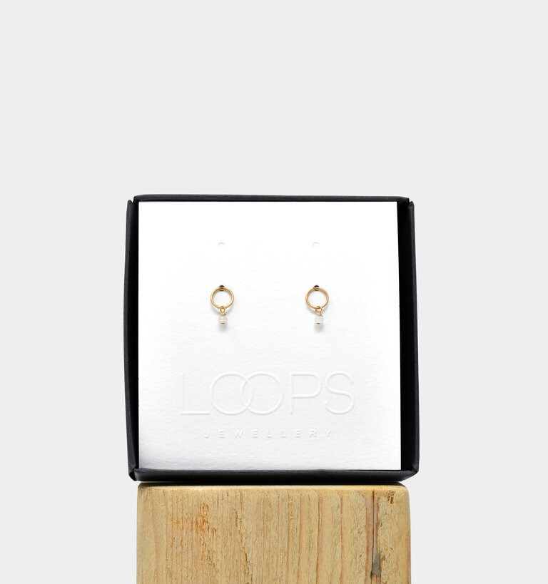 Loops Jewellery Loops Dewdrop Studs Gold Gemstone