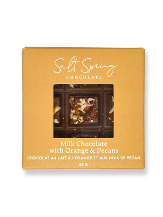 Salt Spring Chocolate SALT SPRING CHOCOLATE PEEKABOO ORANGE & PECANS