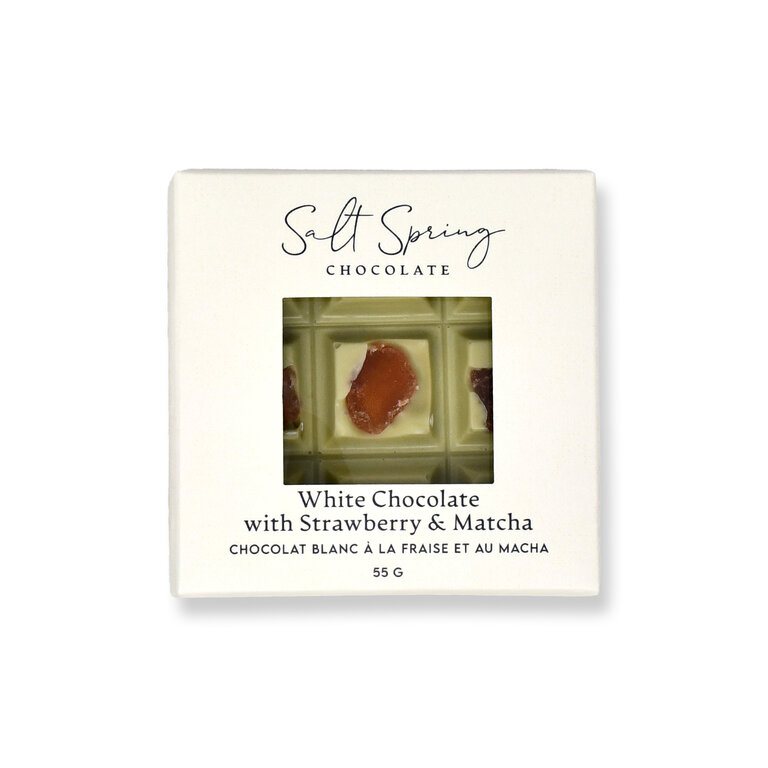 Salt Spring Chocolate SALT SPRING CHOCOLATE PEEKABOO STRAWBERRY & MATCHA WHITE