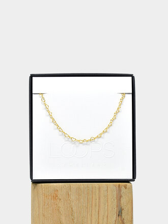Loops Jewellery Loops Hearts Forever Together Chain Necklace Gold