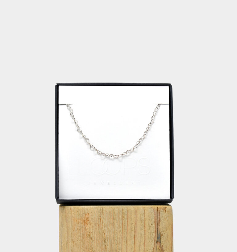 Loops Jewellery Loops Hearts Forever Together Chain Necklace Silver