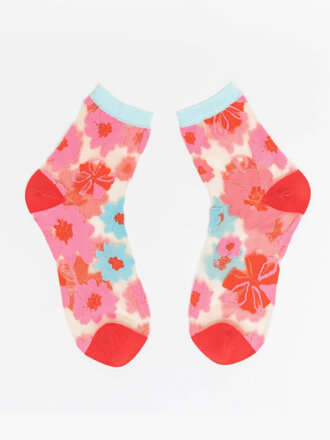 Sock Candy SOCK CANDY ROSES SHEER ANKLE SOCK