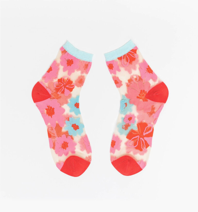 Sock Candy SOCK CANDY ROSES SHEER ANKLE SOCK