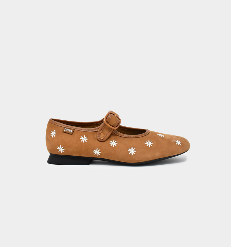 Camper CAMPER CASI MYRA MARYJANE BROWN NUBUCK FLOWERS