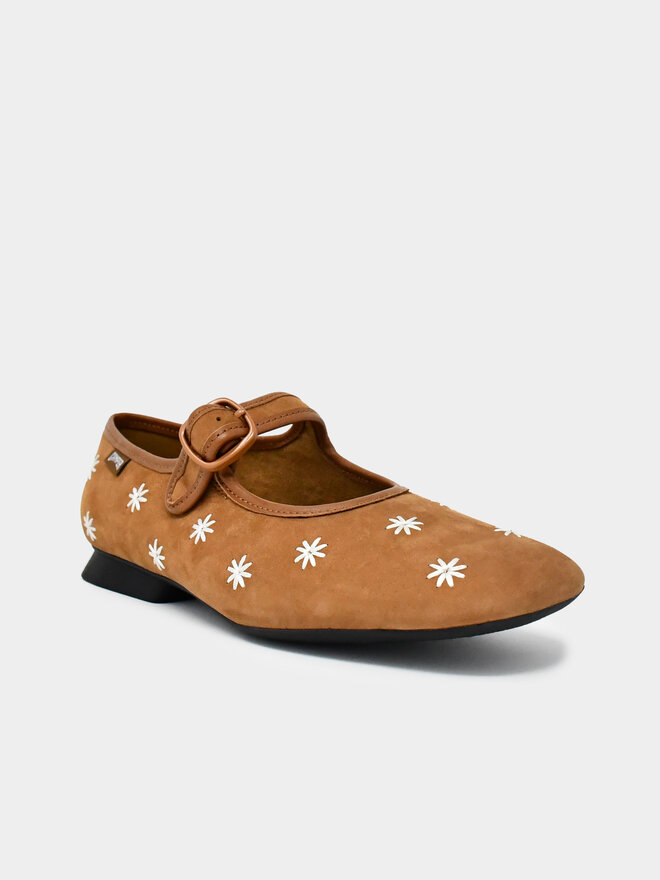CAMPER CASI MYRA MARYJANE BROWN NUBUCK FLOWERS - Head Over Heels