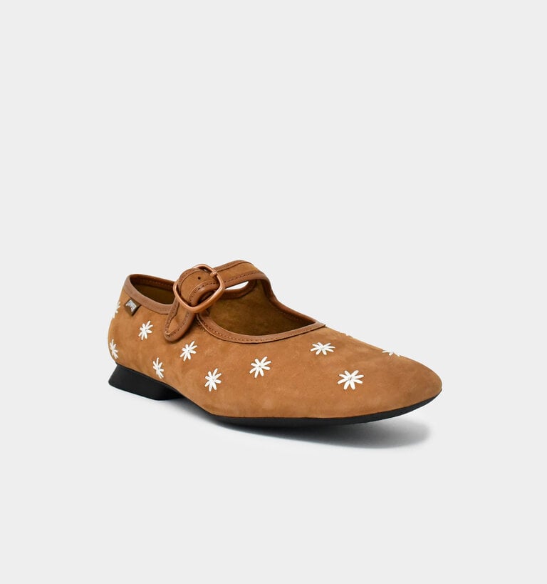 Camper CAMPER CASI MYRA MARYJANE BROWN NUBUCK FLOWERS