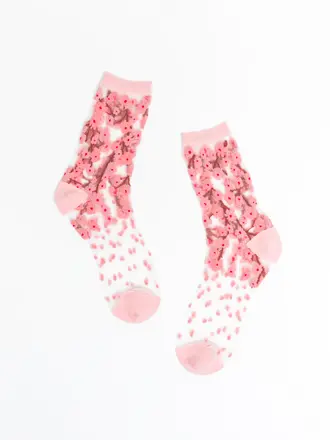 Sock Candy SOCK CANDY CHERRY BLOSSOM SHEER CREW SOCK