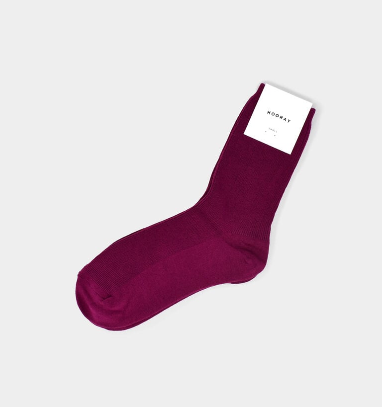 Hooray Socks HOORAY EVERYDAY COTTON SOCKS BORDEAUX