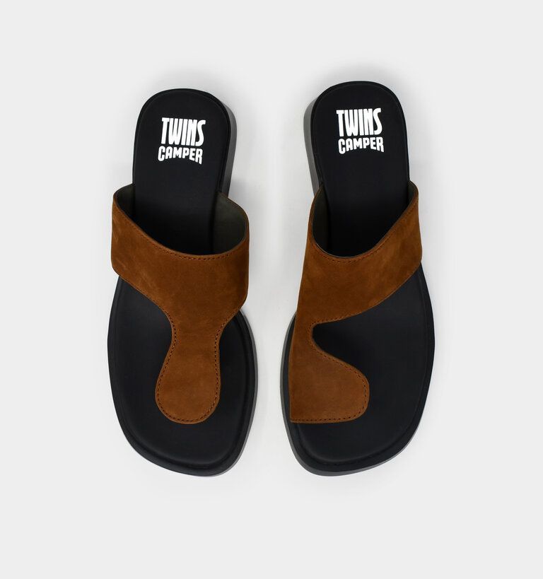 Camper CAMPER DANA FLIP FLOP TWINS BROWN NUBUCK