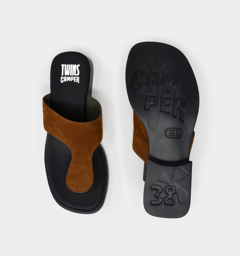Camper CAMPER DANA FLIP FLOP TWINS BROWN NUBUCK