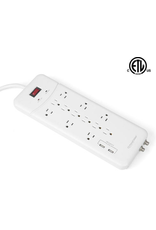 PrimeCables 12 Outlet Surge Protector with 2 USB Charge Ports up to 3.1A  Coaxial Breaker