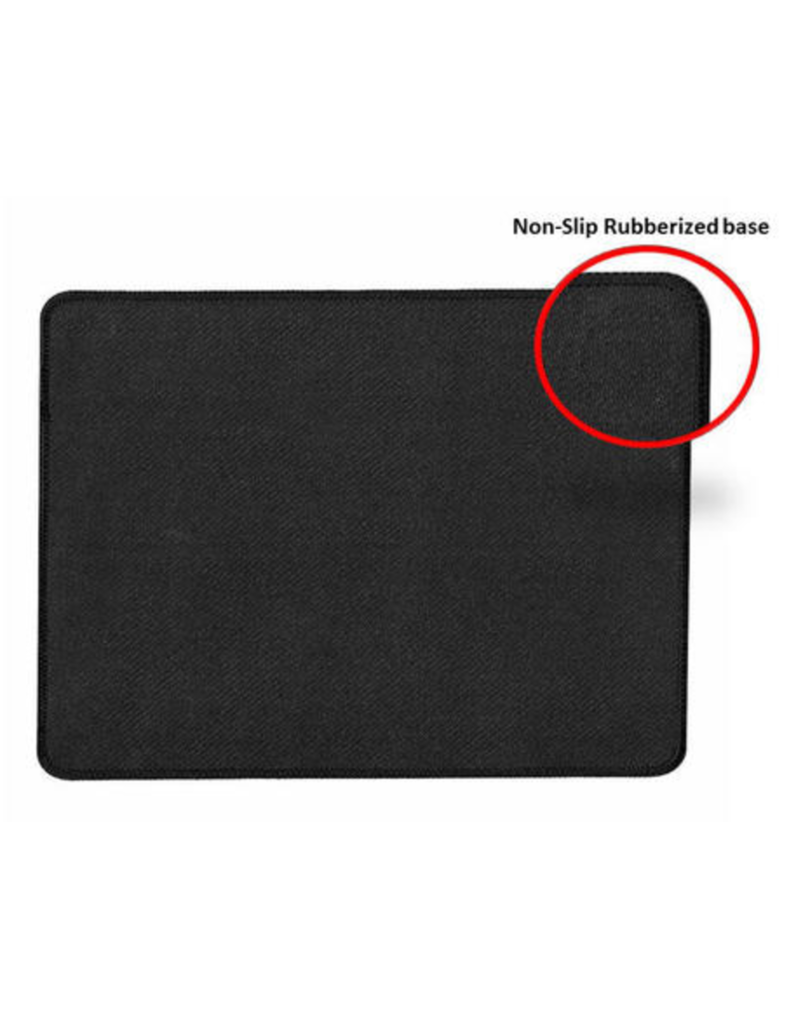 Moustache Mouse Pad Non-Slip Anti-Fray Cloth Surface, Black