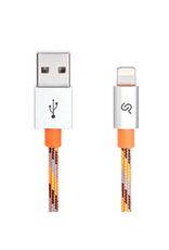 Nylon Braided Lightning Cable Apple MFi Certified For iPhone iPad - 6FT (2m) Orange -