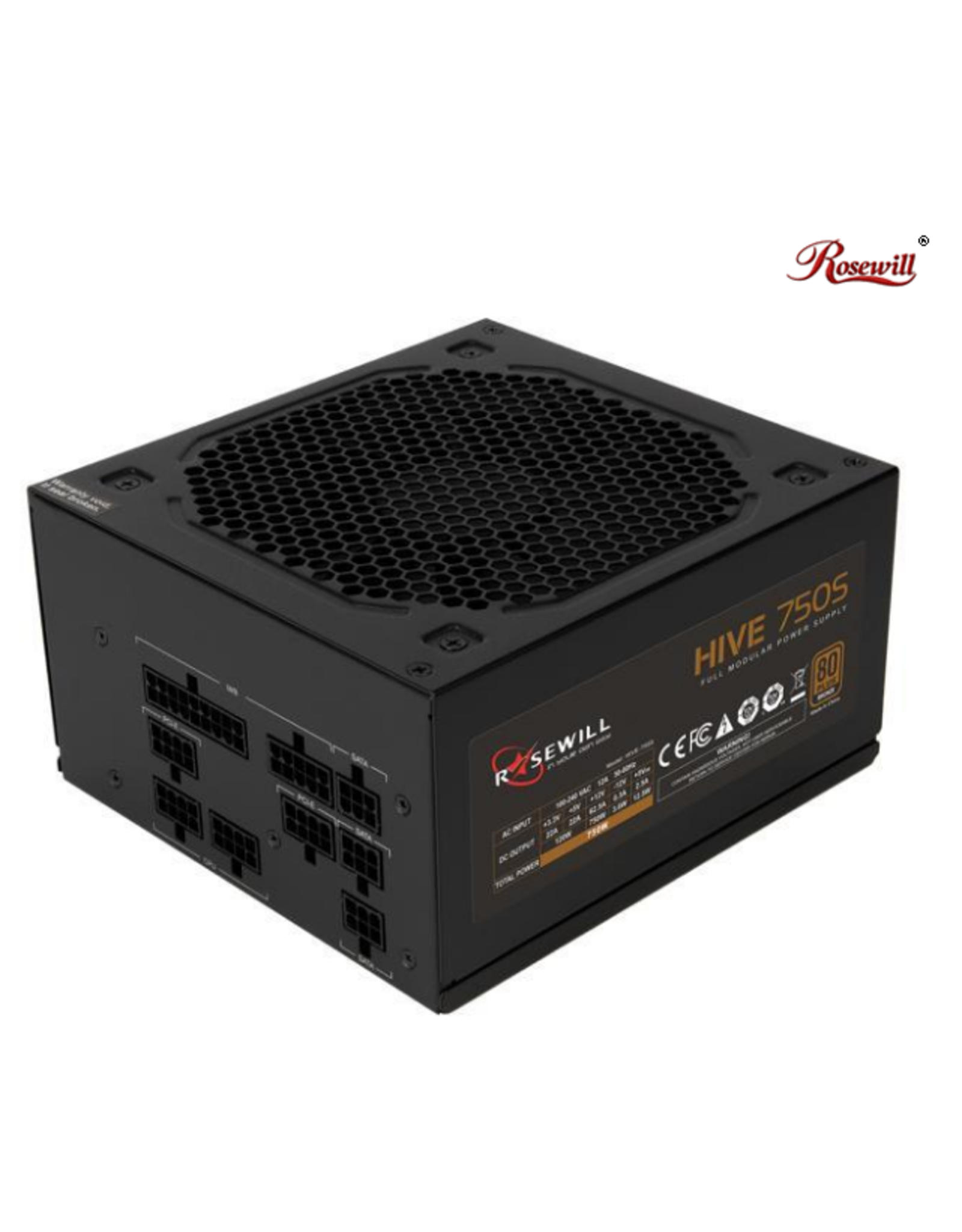 Rosewill Hive Series 750W Modular Gaming Power Supply, 80 PLUS Bronze Certified, Single +12V Rail, SLI & CrossFire Ready