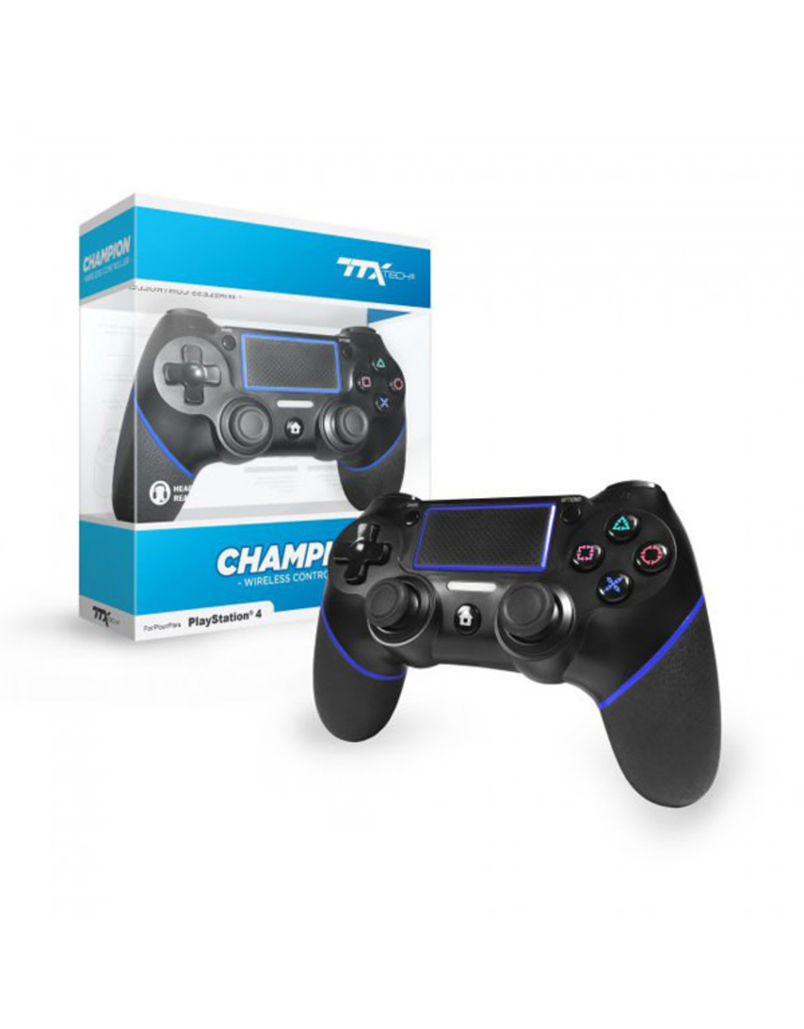 TTX Tech - Sony PS4 - Champion (Black) Wireless Controller
