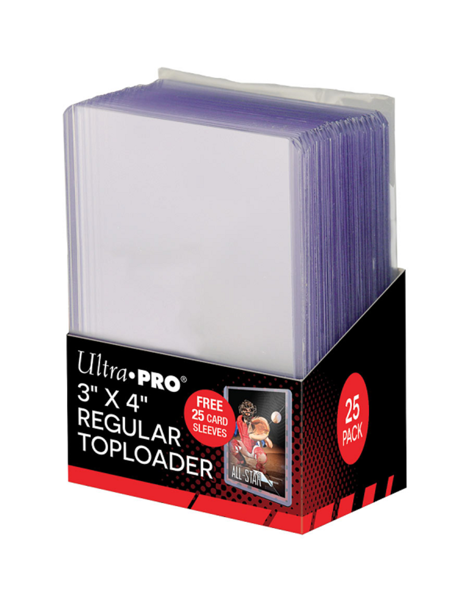 Ultra Pro - Standard Toploader + Sleeves 3"x4"- 25 Count
