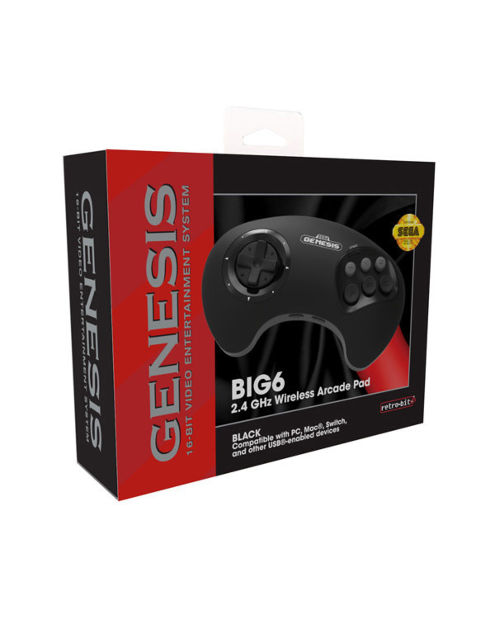 Retro-Bit **CLEARANCE** retro-bit - Sega Genesis - Big 6 Control Pad [2.4GHz Wireless Controller]