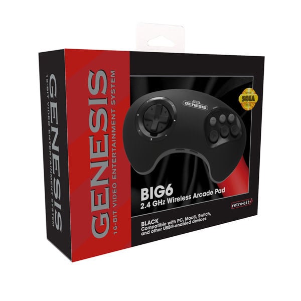 Retro-Bit retro-bit - Sega Genesis - Big 6 Control Pad [2.4GHz Wireless Controller]