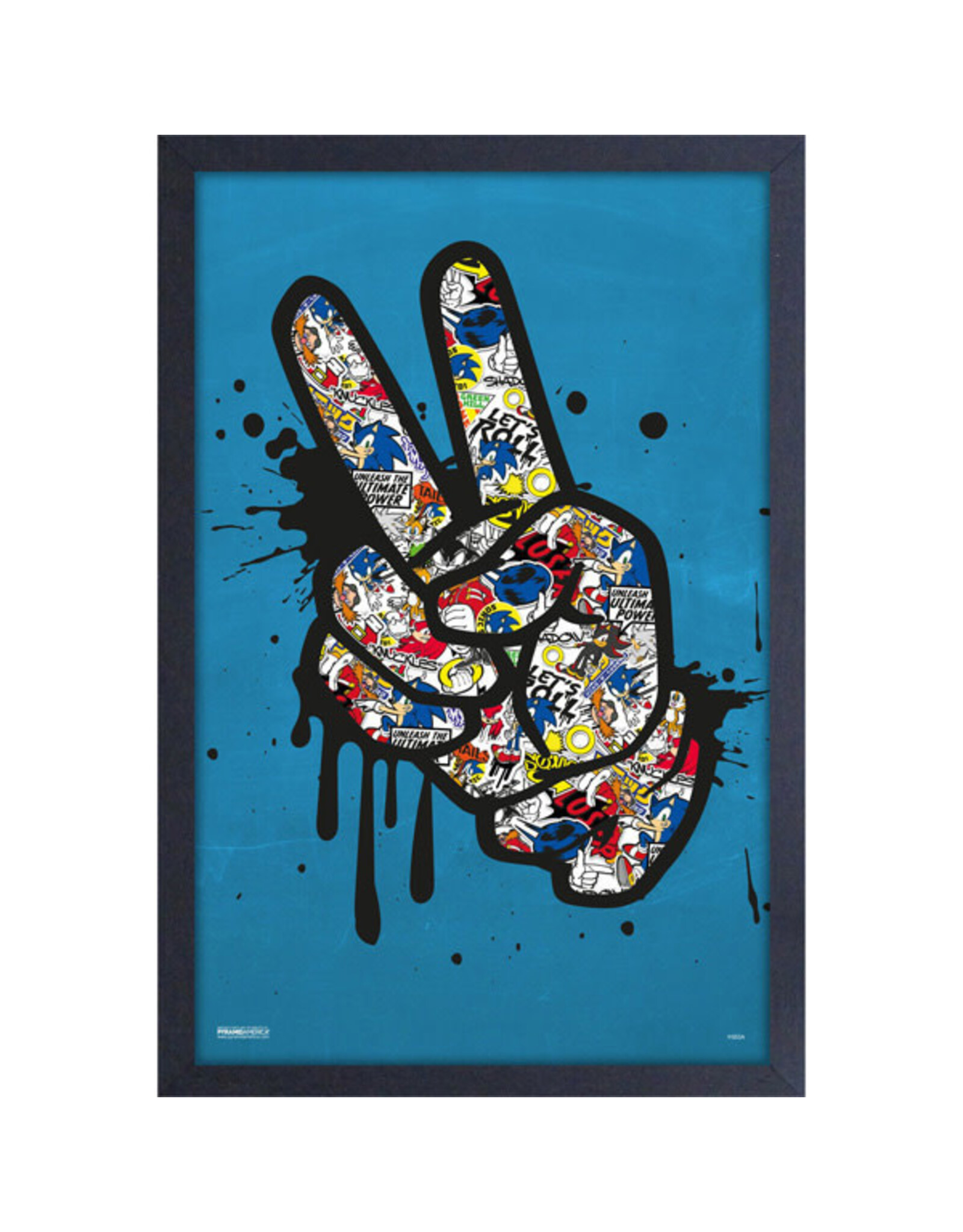 Pyramid America Sonic The Hedgehog - Peace Splat Sonic 11" x 17" Framed Print