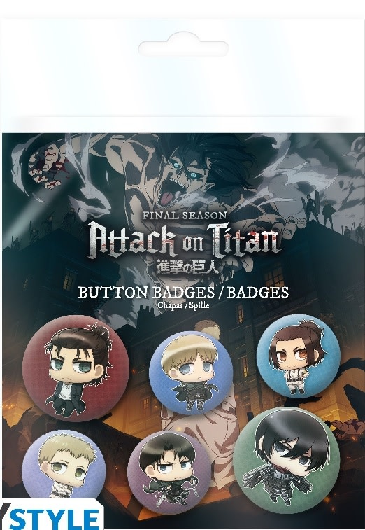 Abysse America Attack On Titan - Chibi Characters Badge Pack