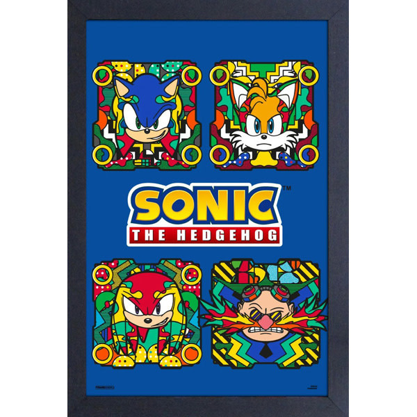 Pyramid America Sonic - Character Quad Japanese 11" x 17" Framed Print
