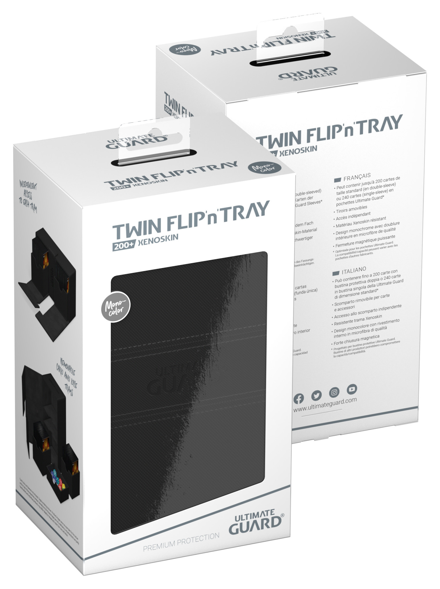 Ultimate Guard Twin Flip n/ Tray - Trading Card Storage (Black) 200+