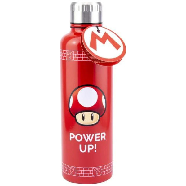 Paladone Nintendo - Mario Power Up! Red Mushroom - Metal Water Bottle