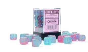 Chessex Gemini Green-Pink/Blue Luminary Dice [36D6]