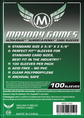 Mayday Games Mayday Games - "Almost A Penny" Sleeves - 2.5" x 3.5" - 100 pack