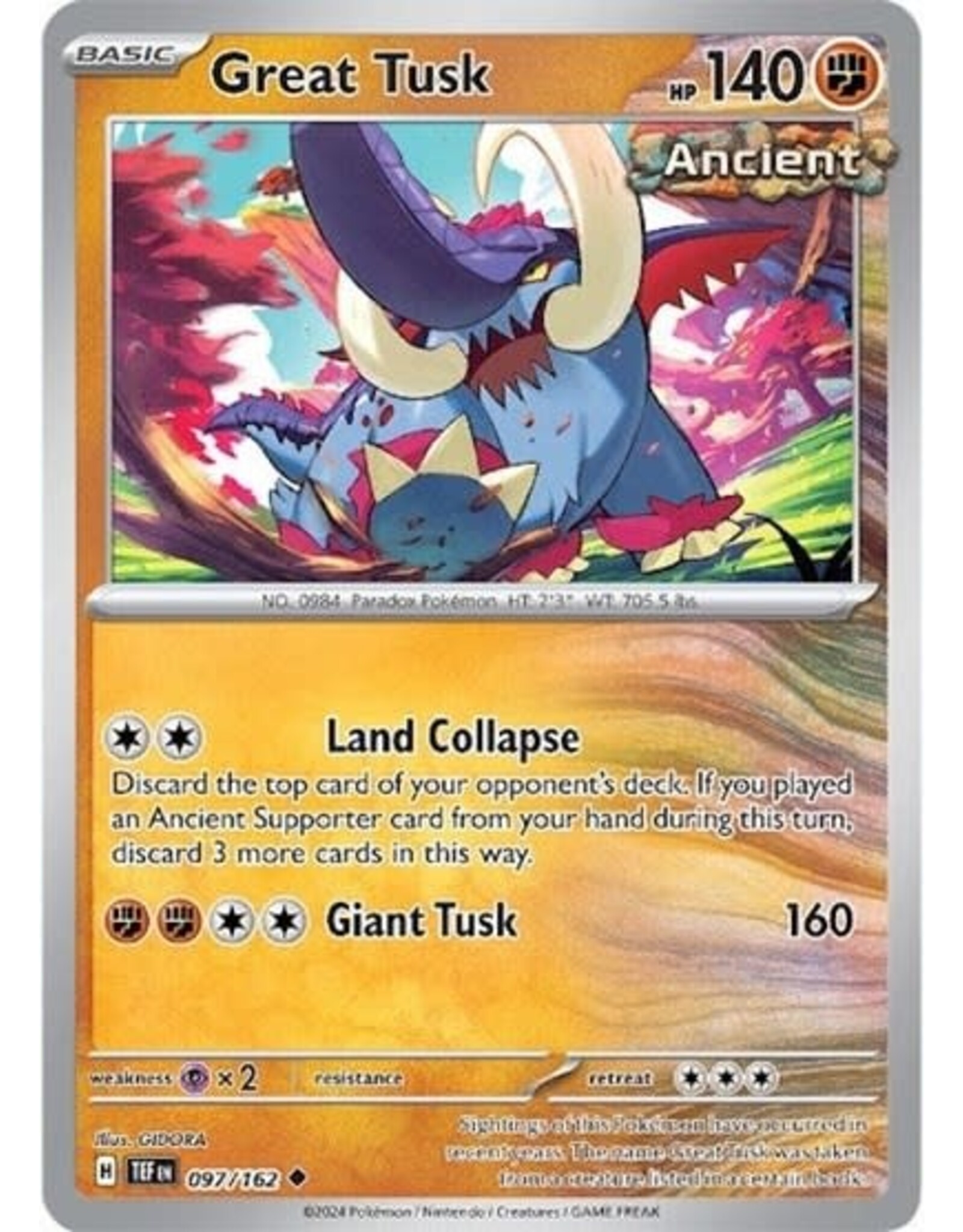 Great Tusk - 097/162 (Normal, Uncommon) (TEF)