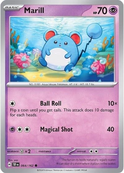 Marill - 064/162 (Reverse Holofoil, Common)