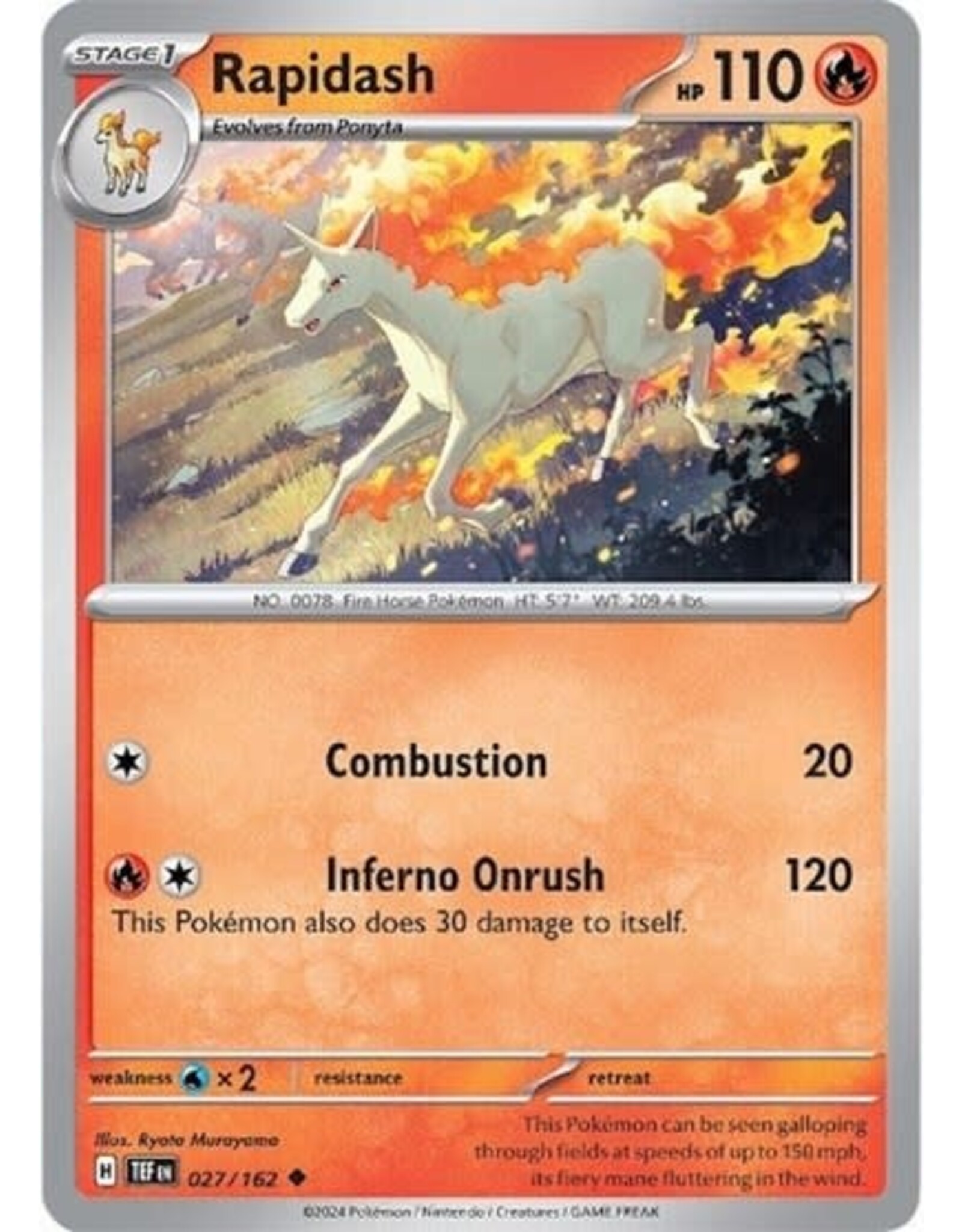 Rapidash - 027/162 (Reverse Holofoil, Uncommon)