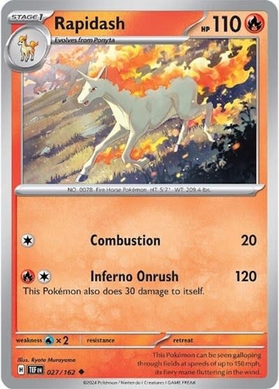 Rapidash - 027/162 (Reverse Holofoil, Uncommon)