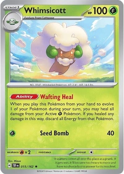 Whimsicott - 015/162 (Reverse Holofoil, Rare)