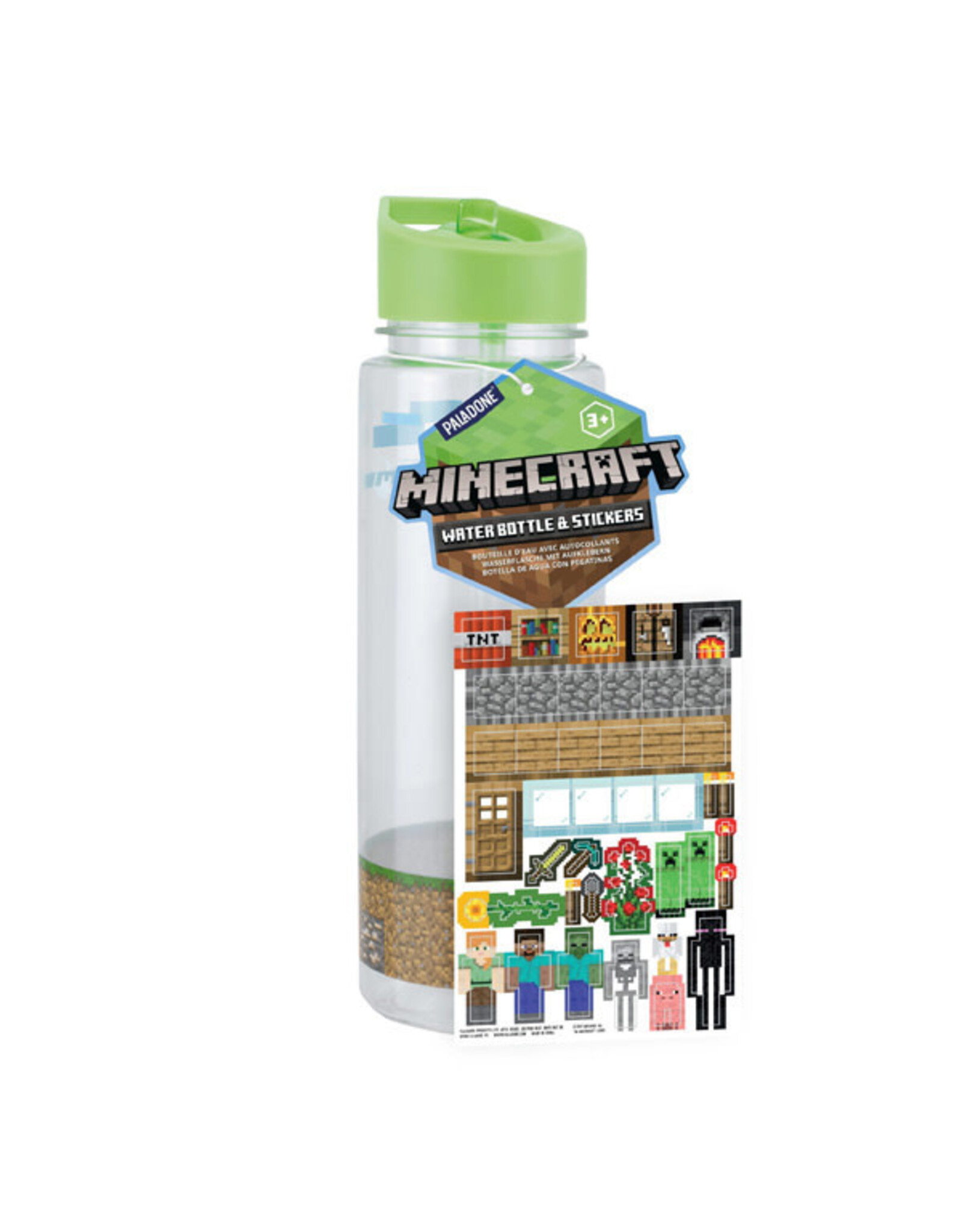 Paladone Minecraft- Water Bottle & Sticker Set
