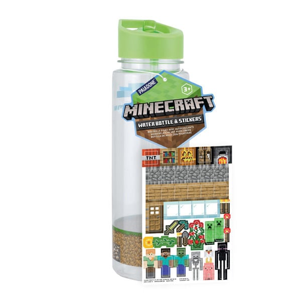 Paladone Minecraft- Water Bottle & Sticker Set