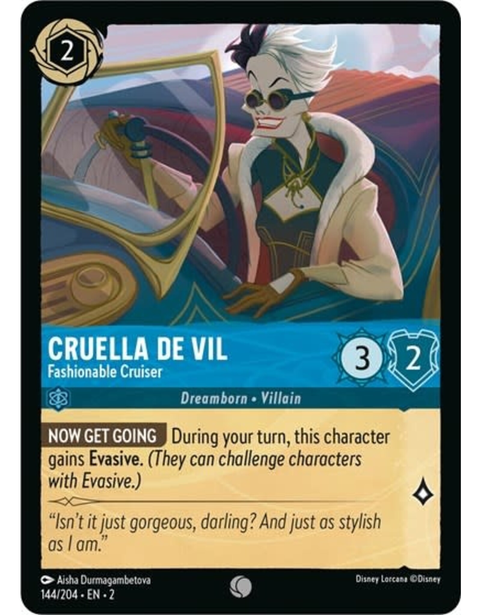 Cruella De Vil - Fashionable Cruiser - 144/204 (Cold Foil, Common)