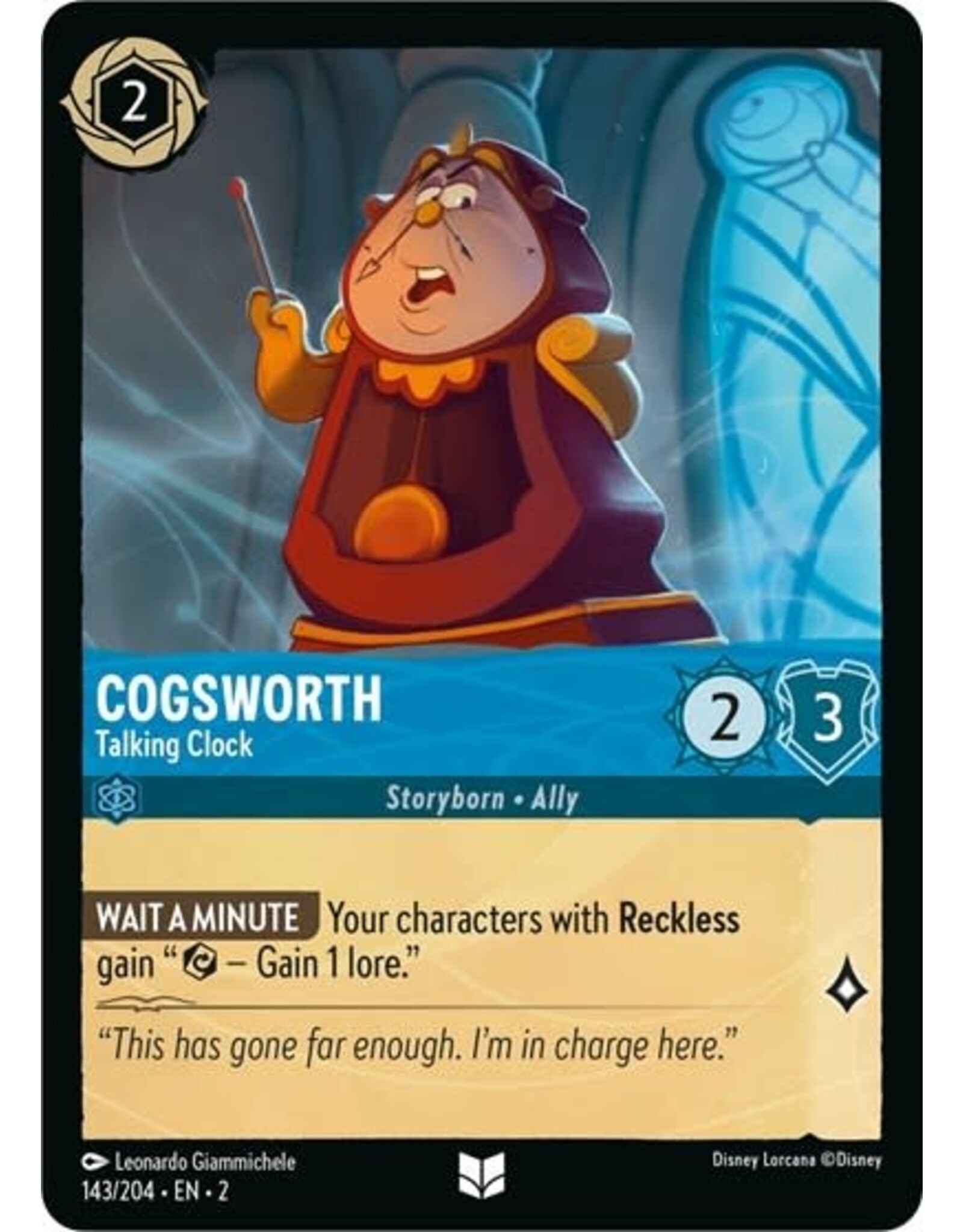 Cogsworth - Talking Clock - 143/204 (Normal, Uncommon)