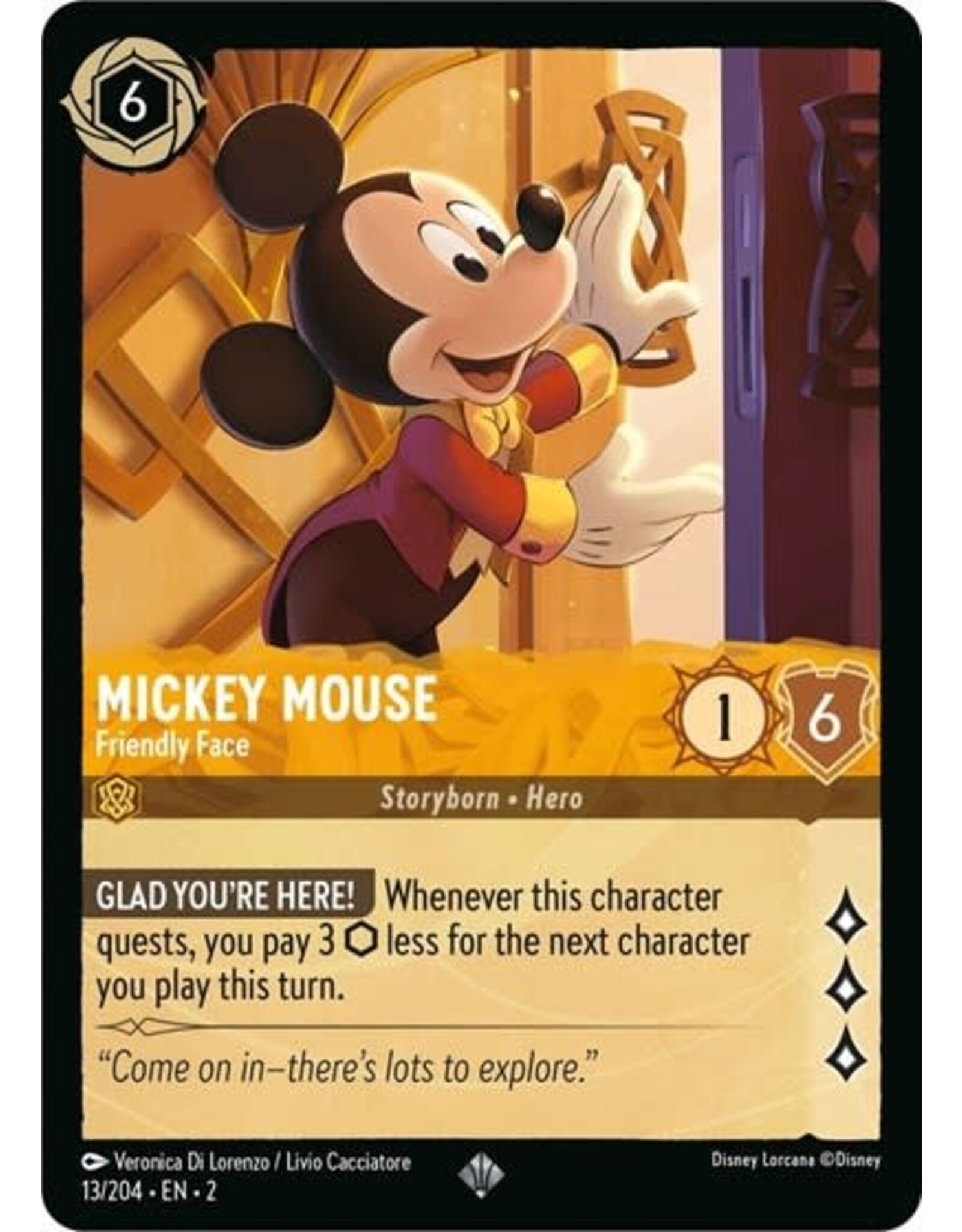 Mickey Mouse - Friendly Face - 13/204 (Normal, Super Rare)