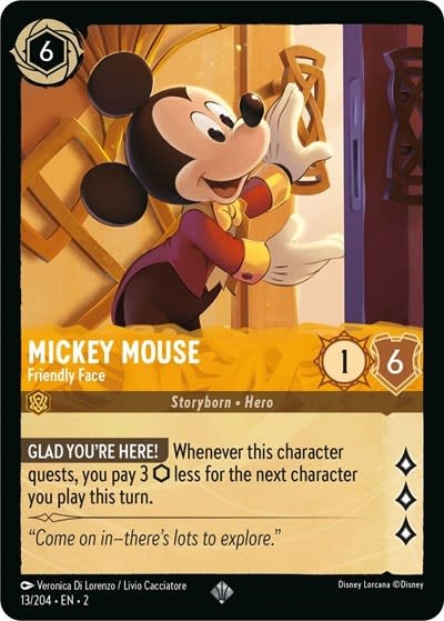 Mickey Mouse - Friendly Face - 13/204 (Normal, Super Rare)