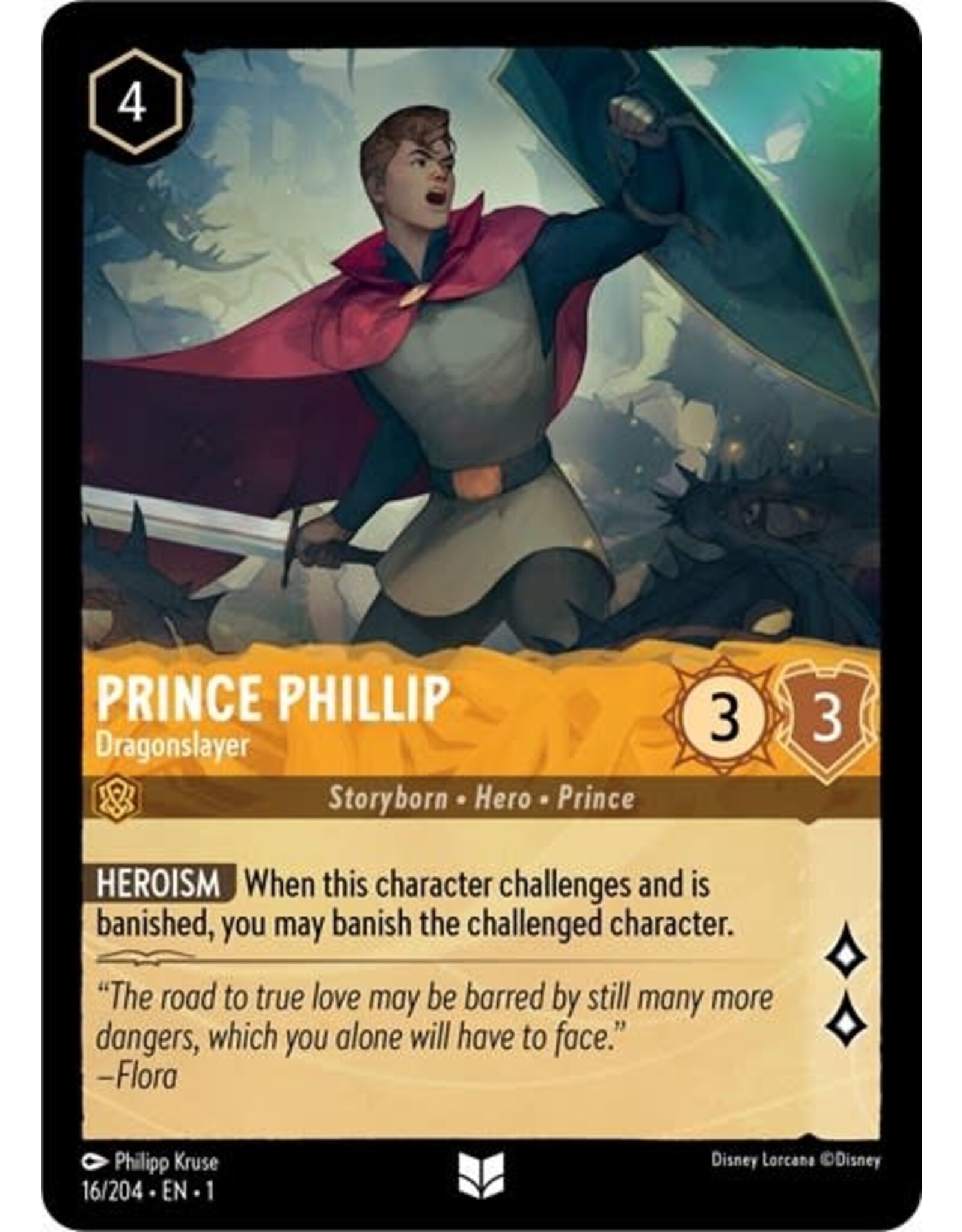 Prince Phillip - Dragonslayer - 16/204 (Normal, Uncommon)