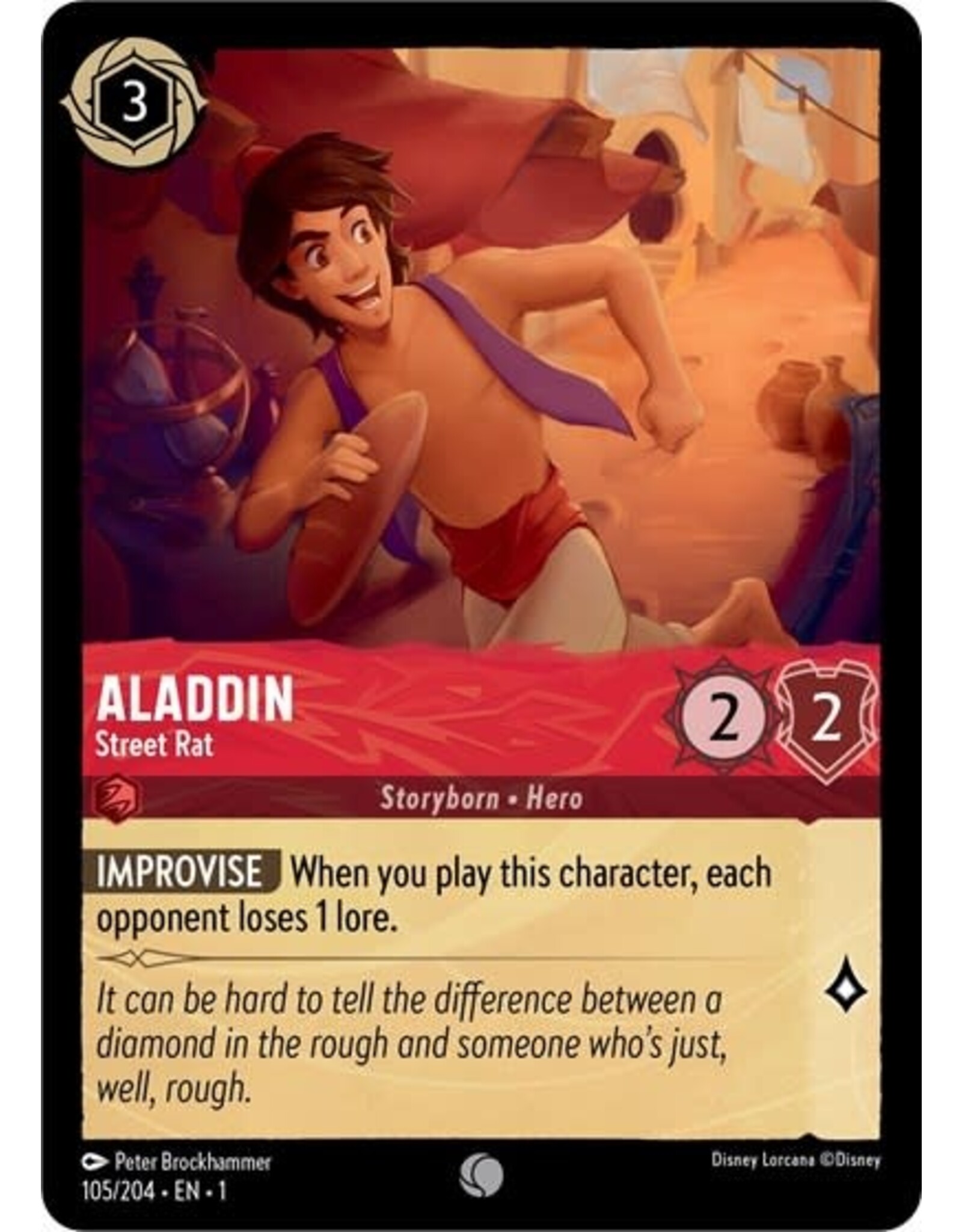 Aladdin - Street Rat - 105/204 (Normal, Common)