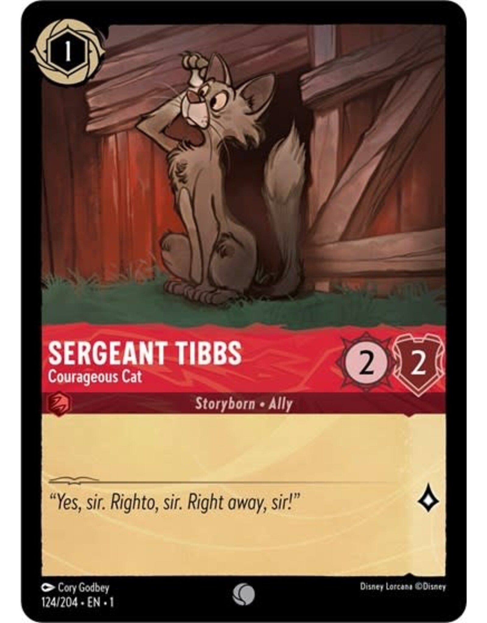 Sergeant Tibbs - Courageous Cat - 124/204 (Normal, Common)