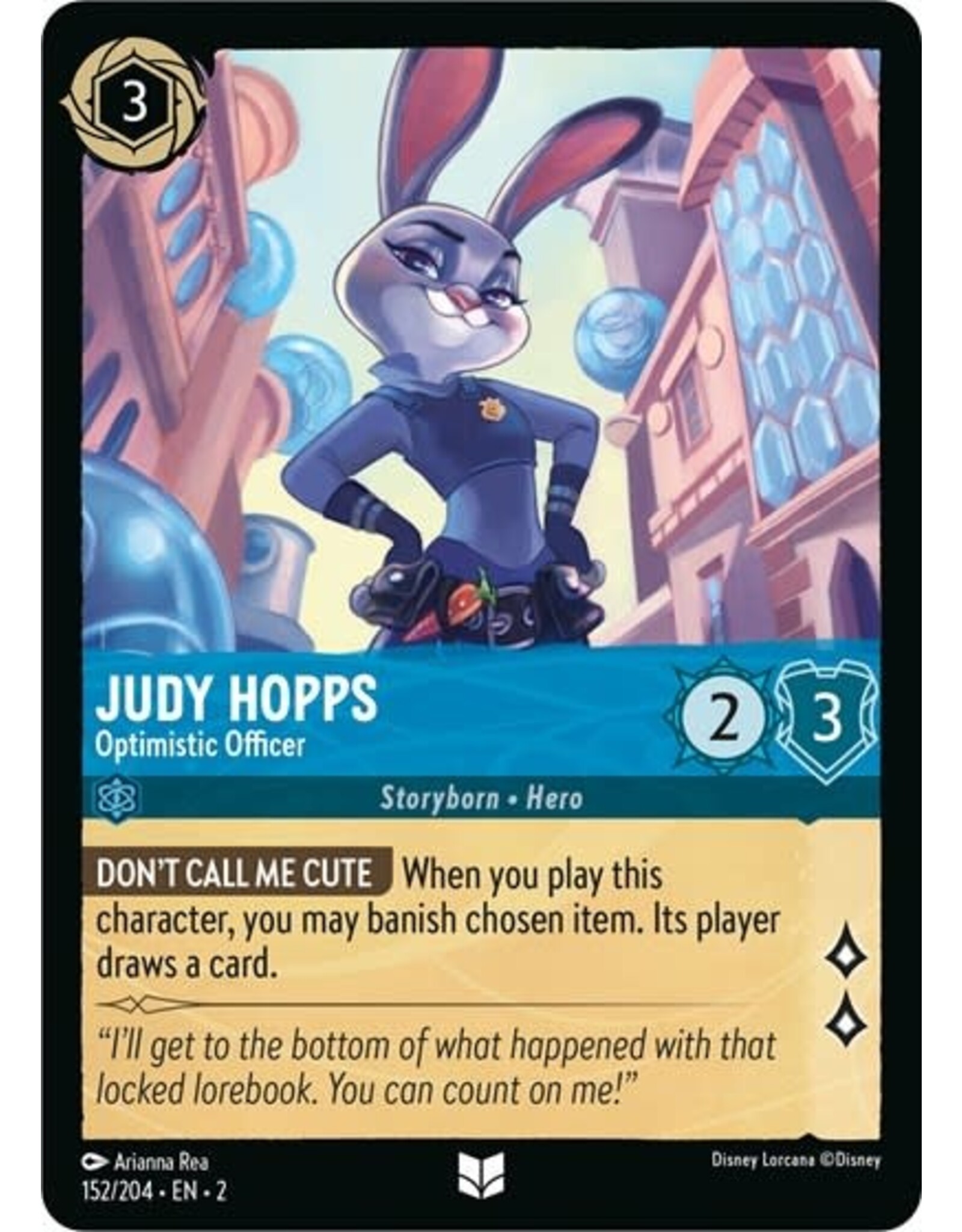 Judy Hopps - Optimistic Officer - 152/204 (Normal, Uncommon)